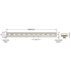 Striscia LED RGB 10W/m 220V IP65 resistente polvere acqua 50m per interni ed esterni