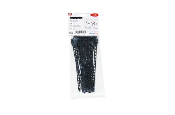 Fascetta flessibile TPU 180x7 mm riutilizzabile softfix per cavi sensibili e impieghi industriali