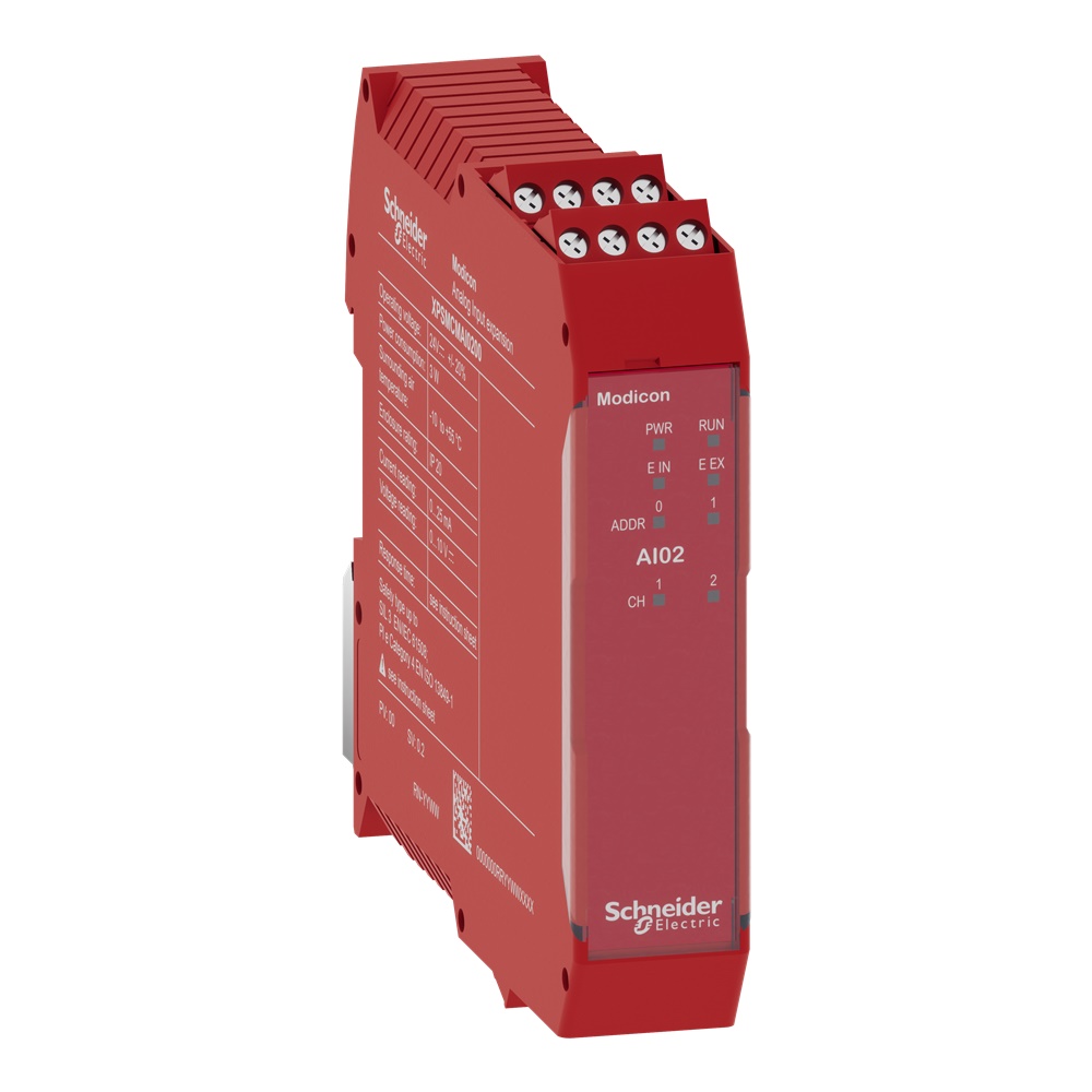 Modulo espansione sicurezza Modicon MCM 2 ingressi analogici configurabili 0-20mA/0-10V per controllo industriale
