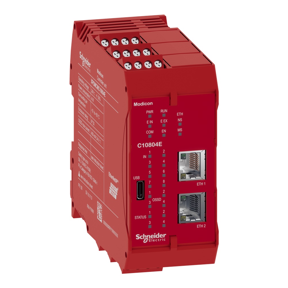 Controllore sicurezza Modicon MCM 8 ingressi digitali 4 uscite Ethernet per automazione industriale