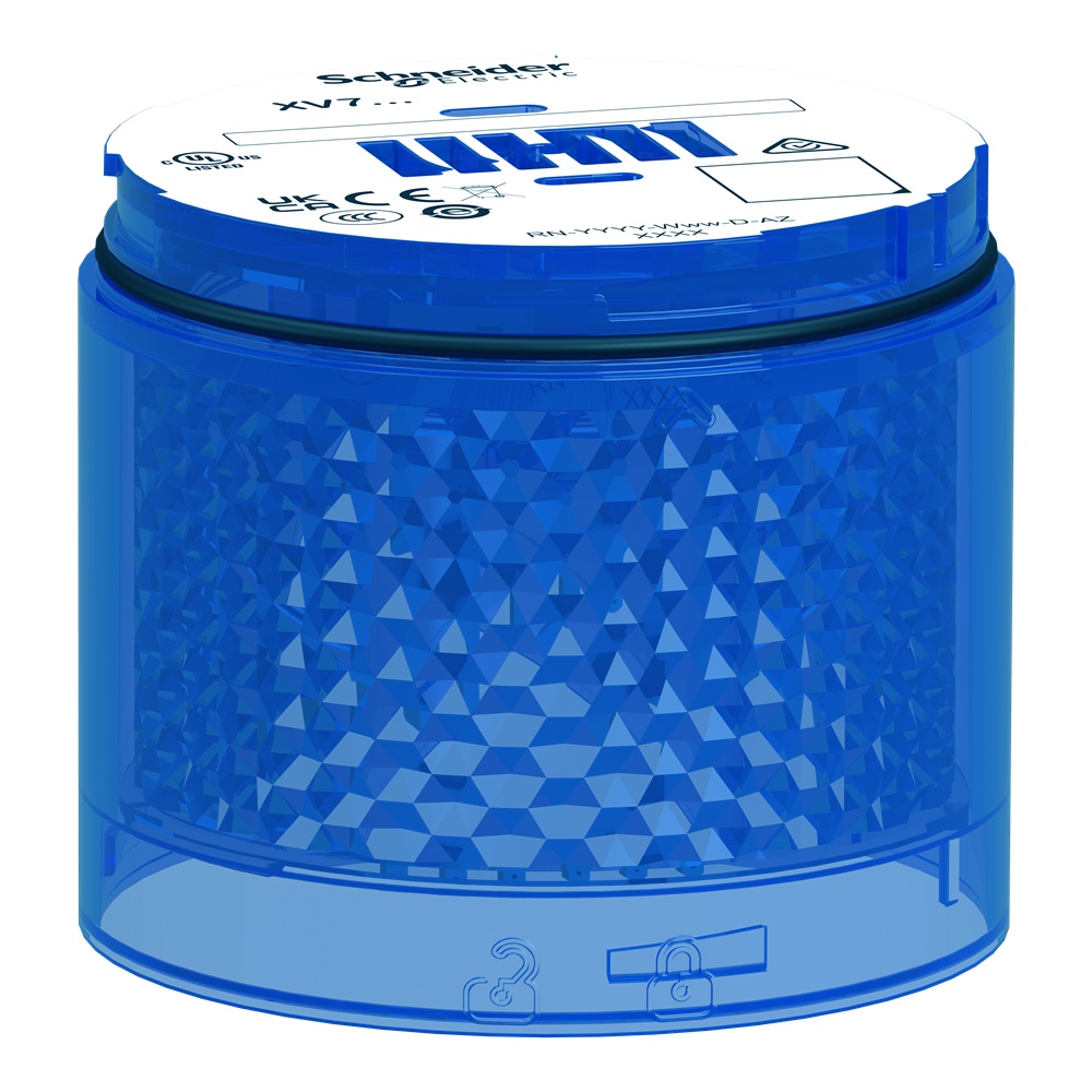 Elemento luminoso LED blu lampeggiante Harmony XVB7 Ø70mm segnalazione industriale IP66