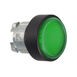Pulsante luminoso verde Ø22 mm per controllo circuiti applicazioni elettriche industriali e civili