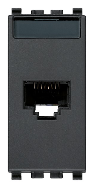 Presa RJ45 Netsafe Cat6A UTP 8 contatti morsetti incisione grigio rete LAN