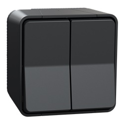 Interruttore doppio deviatore Mureva Styl 10AX IP55 montaggio superficie uso interno ed esterno