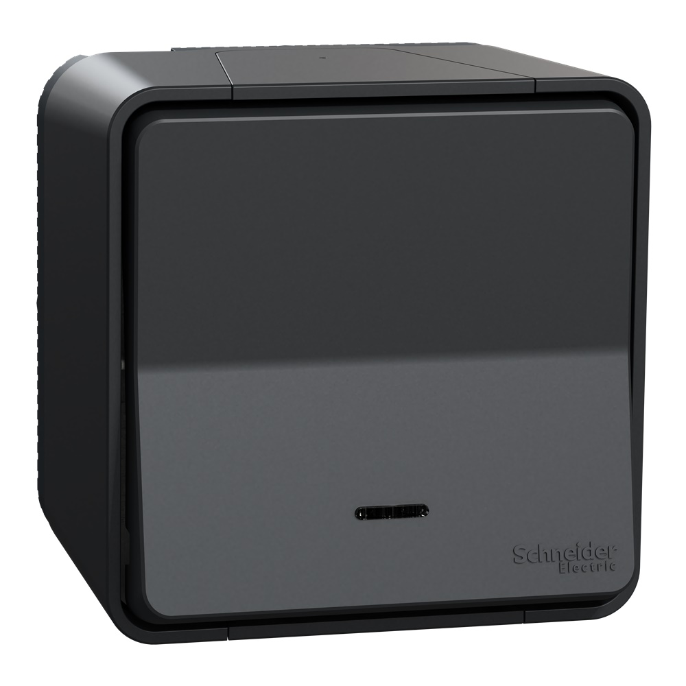 Pulsante luminoso Mureva Styl 1P 10A IP55 per installazione interna ed esterna senza viti