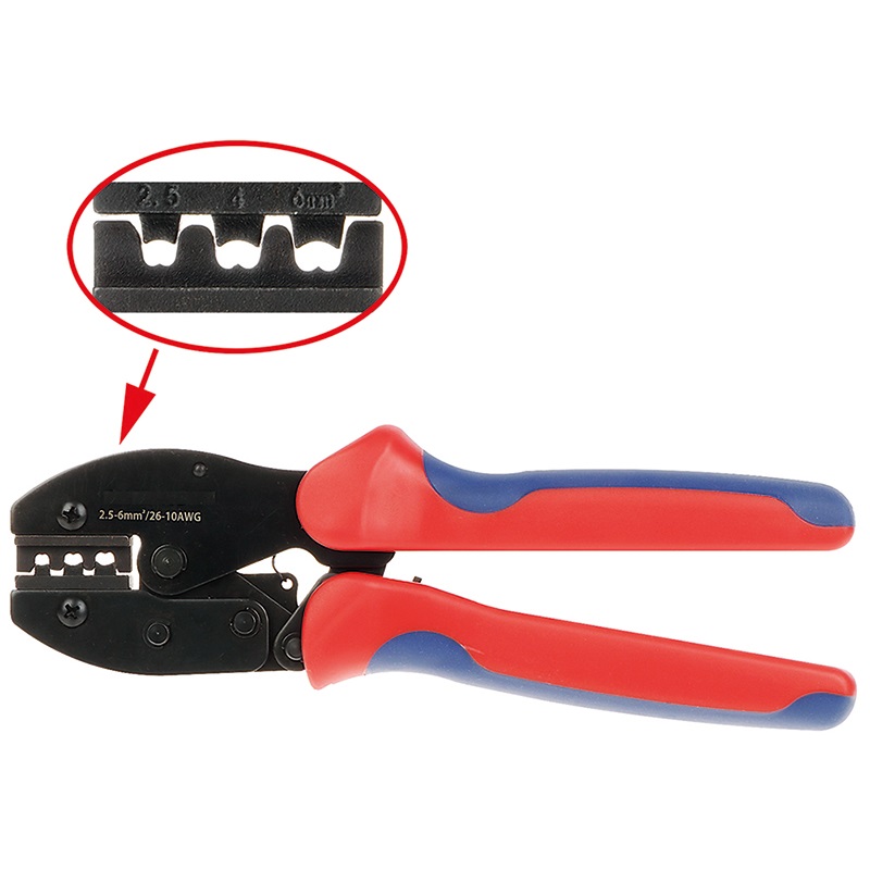 Pinza a crimpare connettori fotovoltaici ergonomica resistente per installazioni energia solare