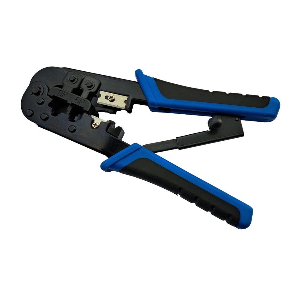 Pinza crimpatrice RJ45 UTP 8 posizioni cavi Cat5E-6-6A ergonomica metallo