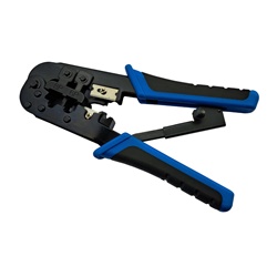 Pinza crimpatrice RJ45 UTP 8 posizioni cavi Cat5E-6-6A ergonomica metallo