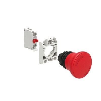Kit fungo plastico rosso sgancio rotativo comando emergenza applicazioni elettriche