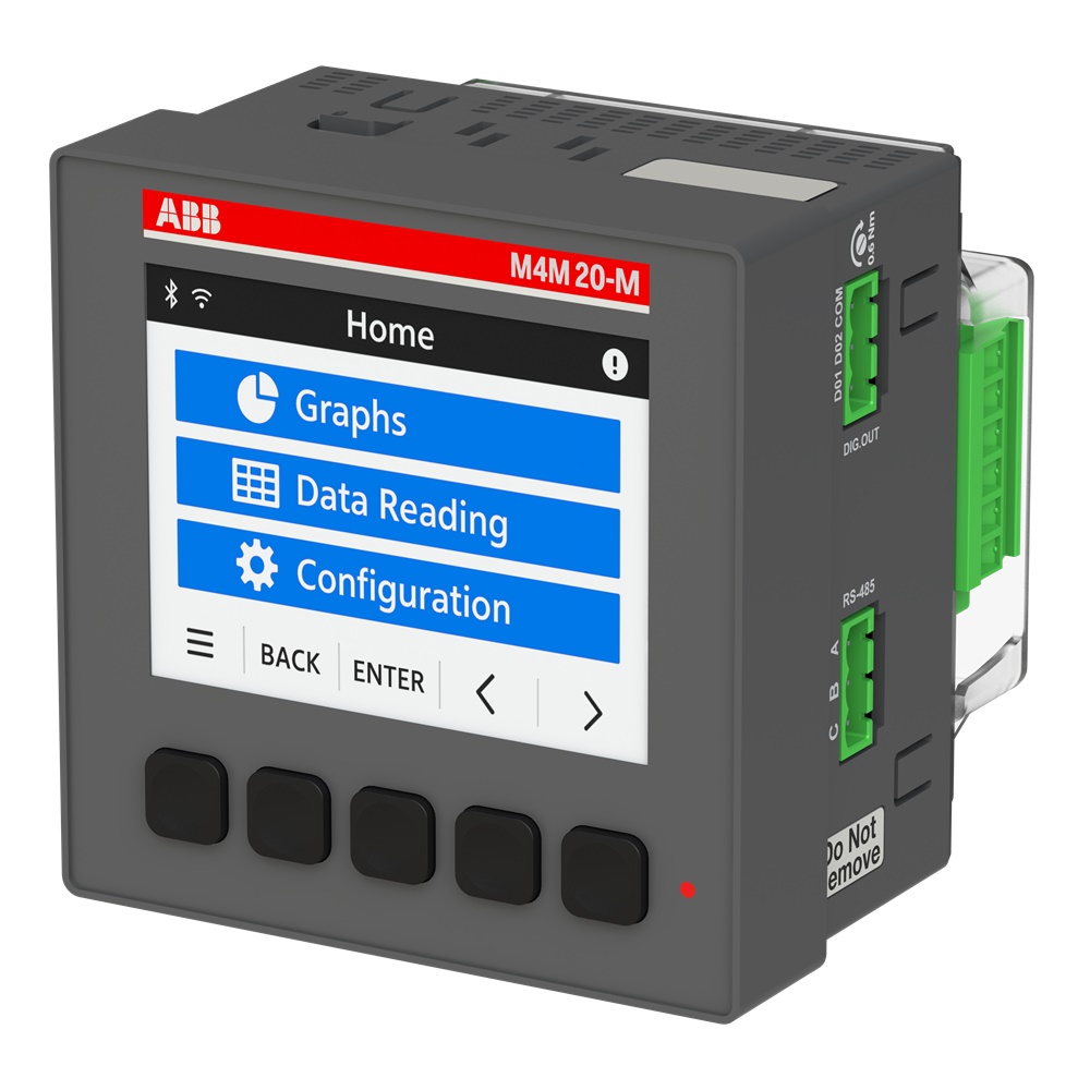 Analizzatore M4M 20-M Modbus RTU MID 2 uscite digitali Bluetooth RS485 per impianti industriali e civili