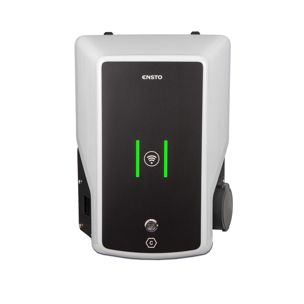 Wallbox Ensto 22 kW monofase ricarica veicoli elettrici uso esterno IP54