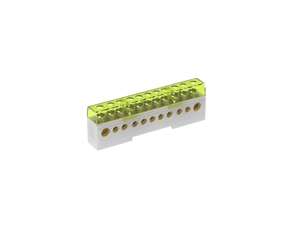 Morsettiera unipolare isolata 80A 11 fori grigio per impianti elettrici industriali e civili