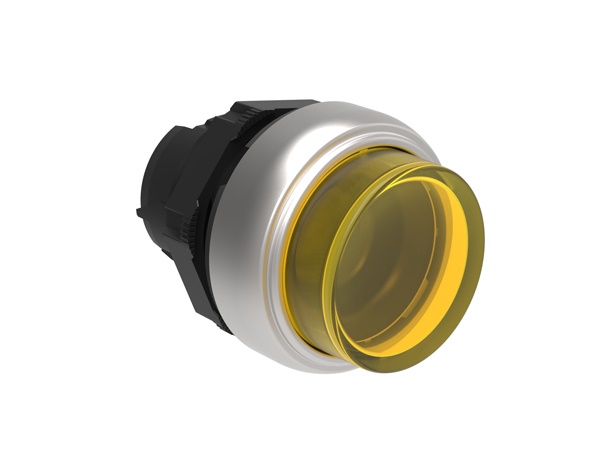 Pulsante luminoso sporgente giallo per comandi visivi applicazioni elettriche industriali e civili