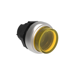 Pulsante luminoso sporgente giallo per comandi visivi applicazioni elettriche industriali e civili