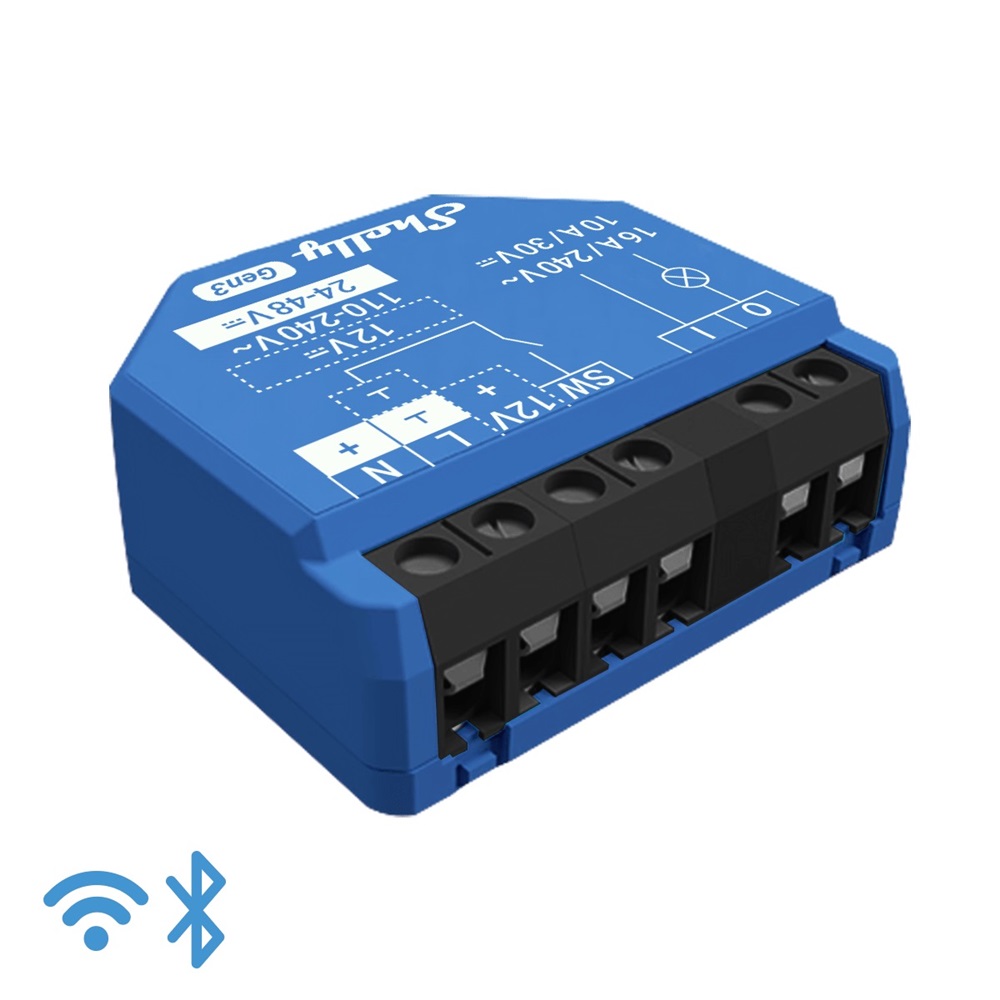 Relè WiFi Shelly 1 Gen3 16A controllo remoto domotica