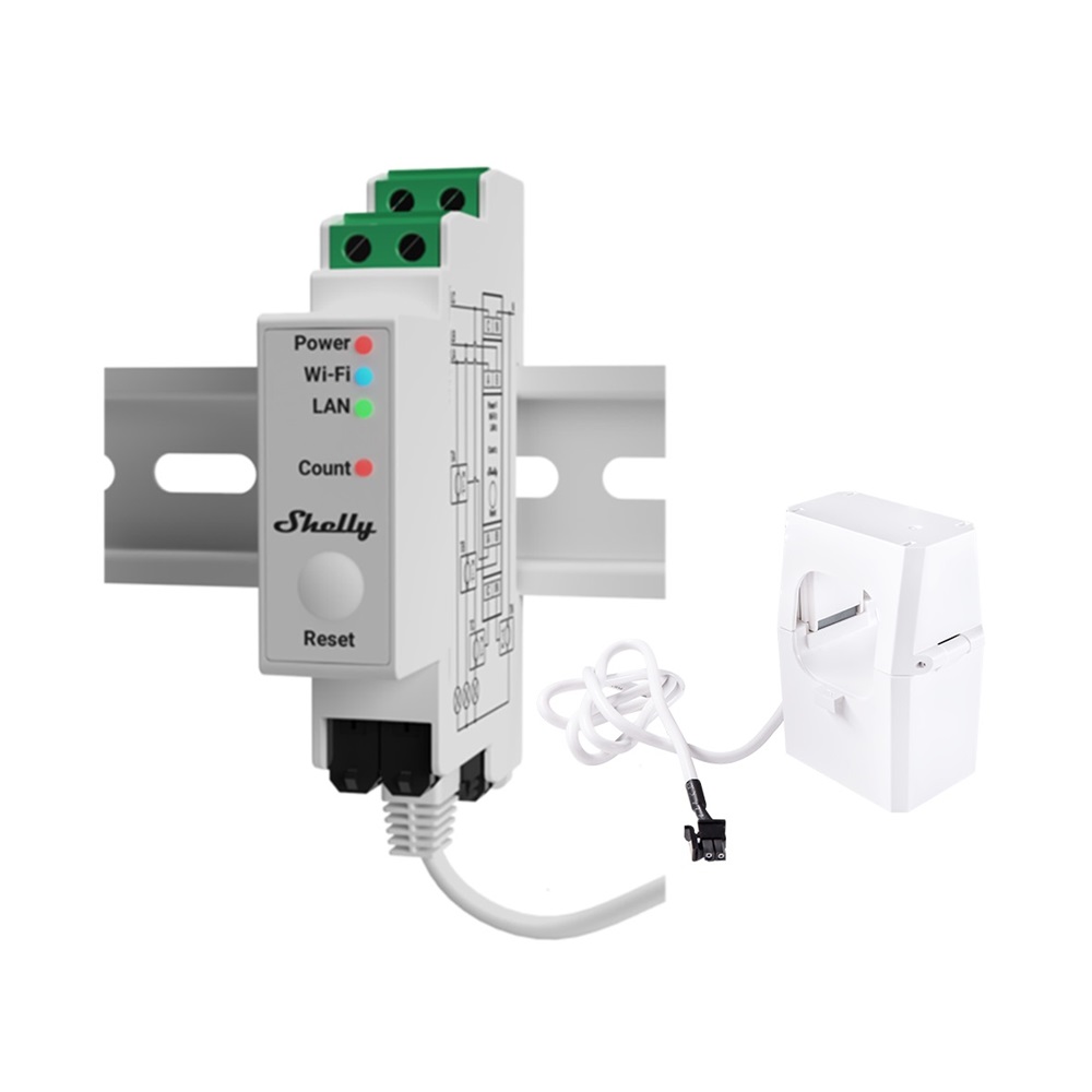 Shelly Pro 3EM 400A monitoraggio energia 3 fasi residenziale industriale