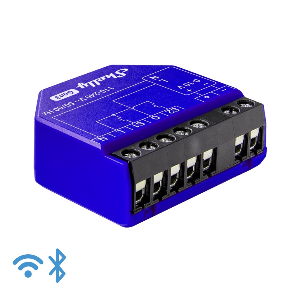 Shelly Dimmer WiFi 0-10V PM Gen3 controllo illuminazione smart casa