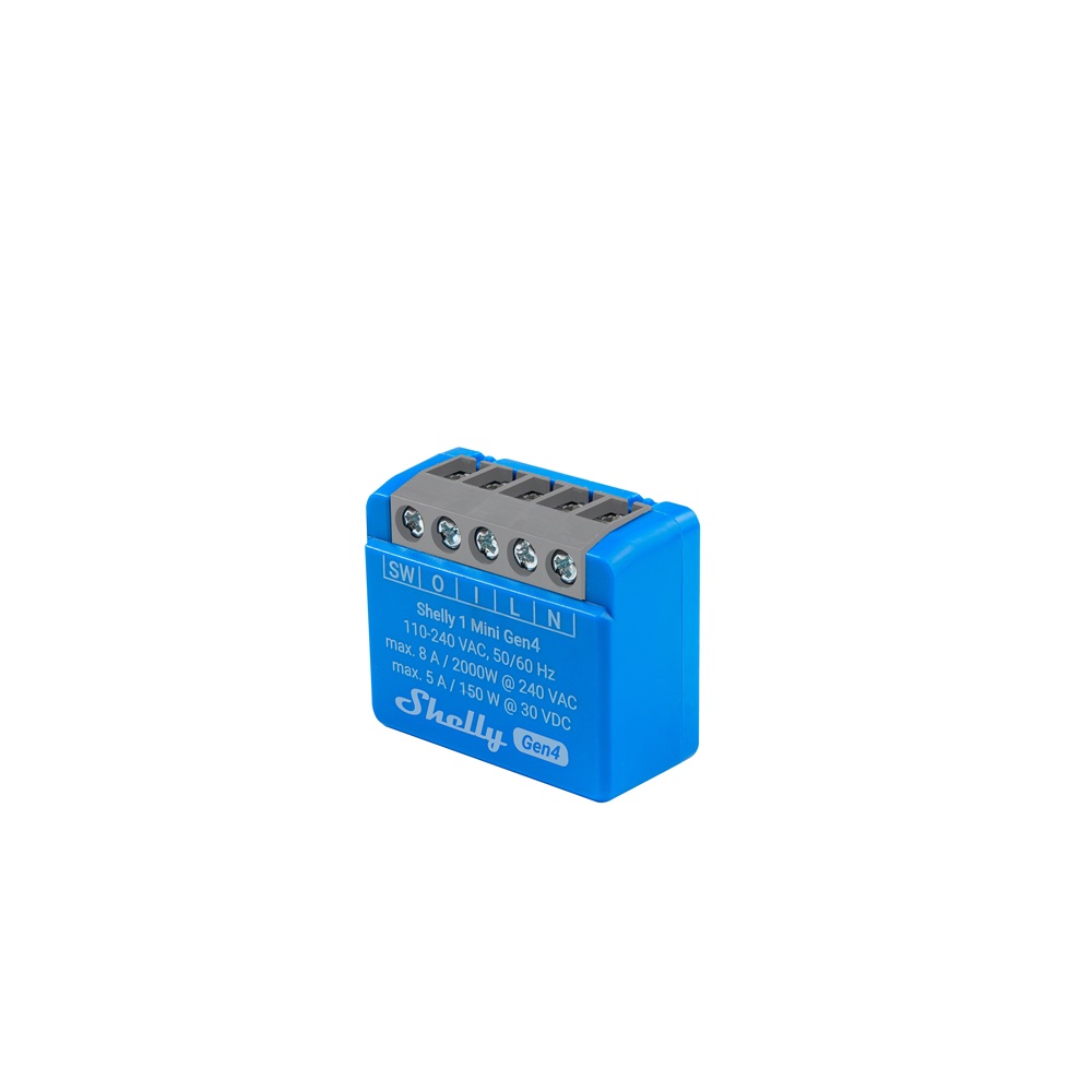 Shelly 1 Mini Gen4 modulo compatto controllo wireless domotica spazi ridotti