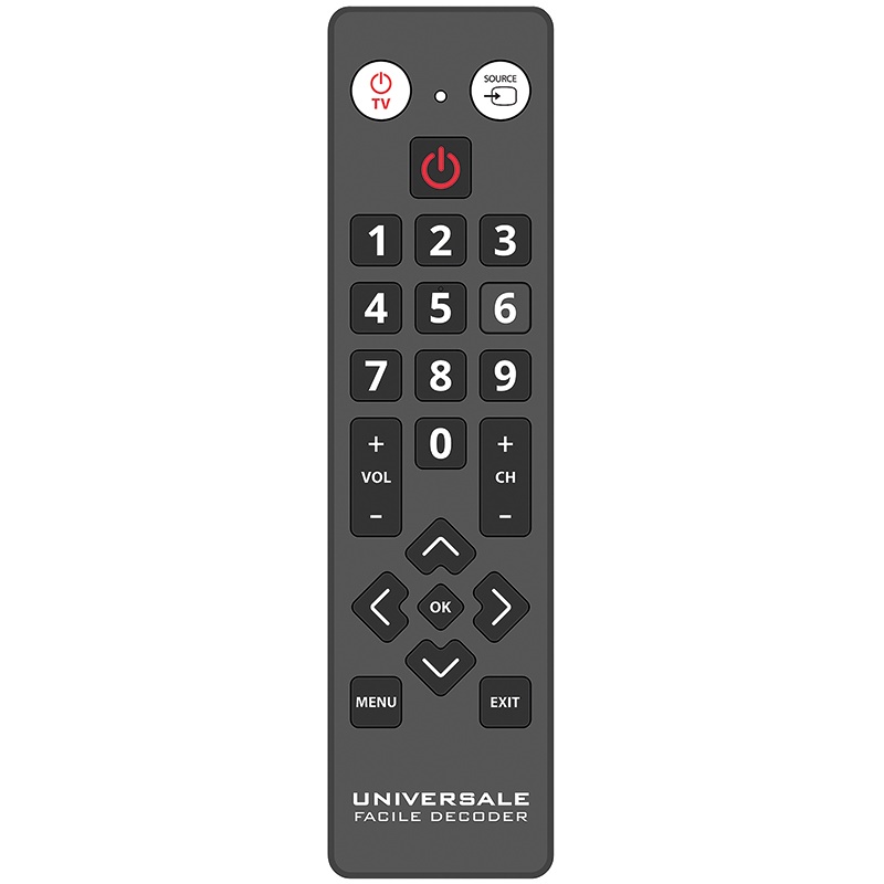 Telecomando universale per decoder DVB-T2 controllo intuitivo materiali resistenti uso domestico