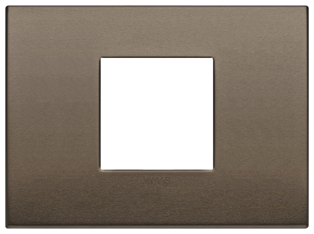 Placca Classic 2 moduli alluminio bronzo scuro per impianti elettrici