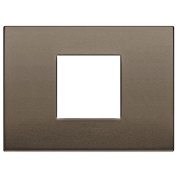 Placca Classic 2 moduli alluminio bronzo scuro per impianti elettrici