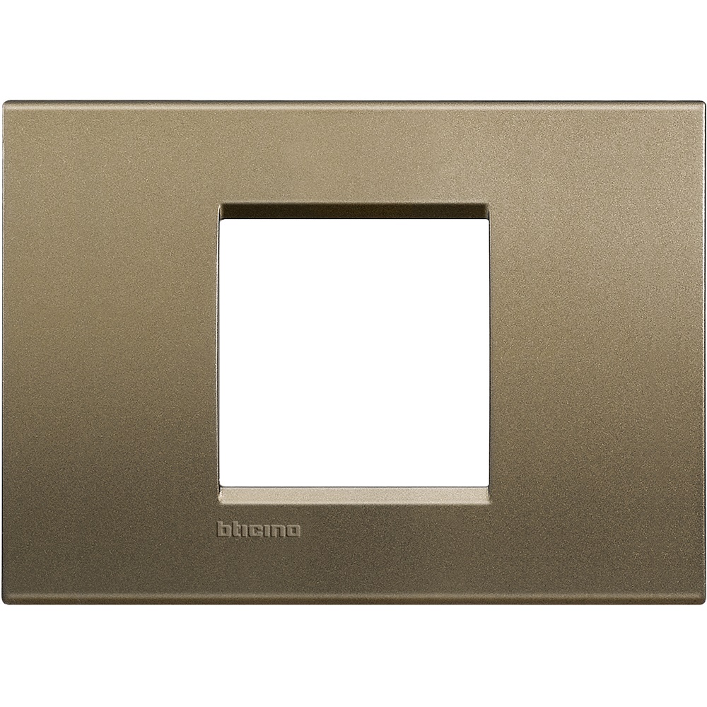 Placca quadra metallo 2 moduli incasso interno