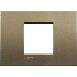 Placca quadra metallo 2 moduli incasso interno