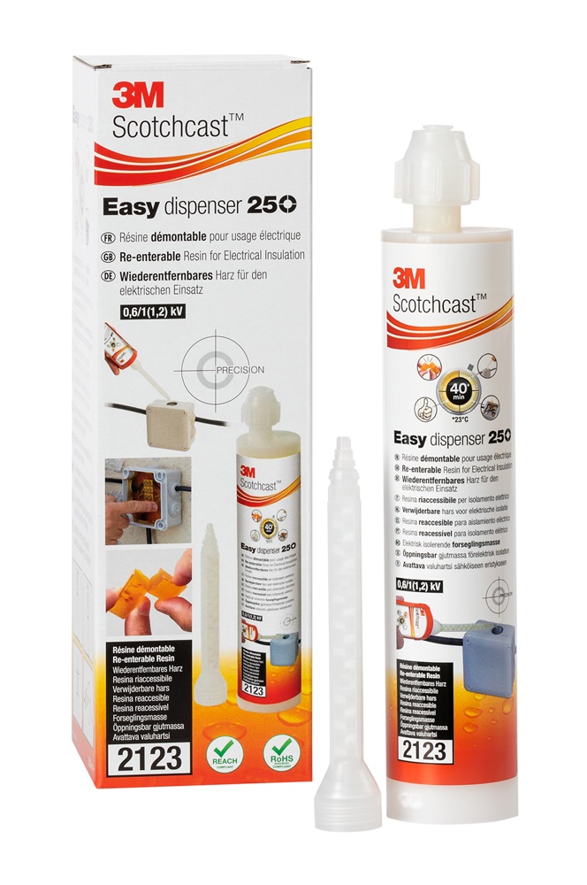 Resina isolamento elettrico riaccessibile 3M Scotchcast Easy Dispenser 250 ml per giunzioni cavi fino 1,2 kV