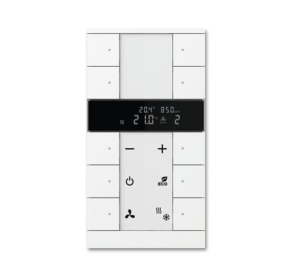 Termostato multifunzione 10 pulsanti sensori CO2 umidità KNX controllo clima HVAC residenziale e commerciale