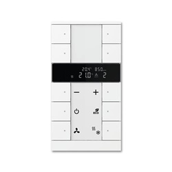 Termostato multifunzione KNX con sensori CO2 e umidità, 10 pulsanti programmabili, controllo temperatura e ventilazione per impianti residenziali e commerciali