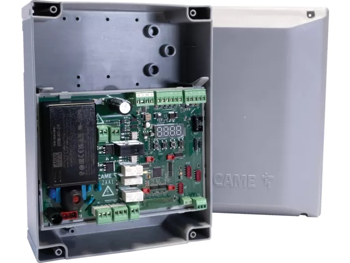 Quadro comando base multifunzioni 230 VAC per cancelli battenti con display e autodiagnosi
