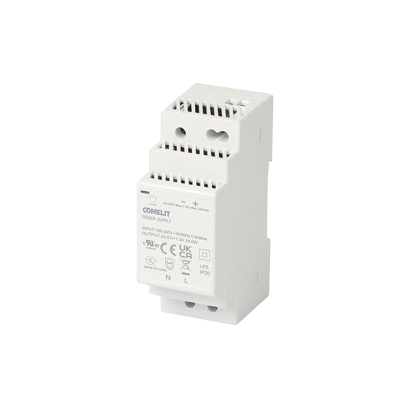 Alimentatore guida DIN 12VDC 2A, ingresso 110-240VAC, uscita 24W
