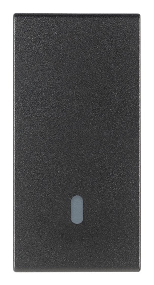 Tasto intercambiabile 1 modulo illuminabile grigio per impianti elettrici