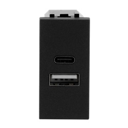 Caricatore USB-A+C 15W compatto doppia porta ricarica smartphone tablet