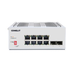 Serie Advance - Switch 8 porte PoE + 2 SFP Gigabit, montaggio DIN