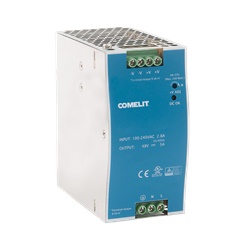 Alimentatore 48VDC 5A montaggio guida DIN, ingresso 110-230VAC, potenza 240W