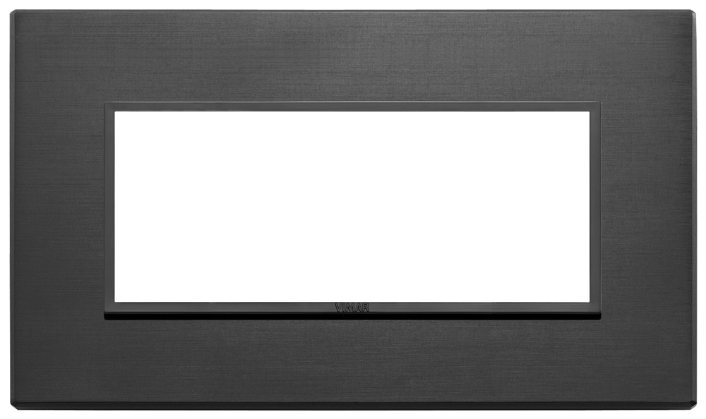 Placca 5 moduli BS alluminio nero totale per installazioni elettriche