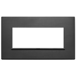 Placca 5 moduli BS alluminio nero totale per installazioni elettriche
