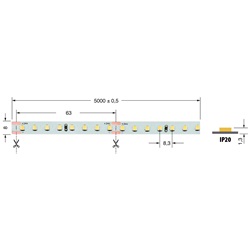 Striscia LED 15W/m bianco neutro 24V IP20 illuminazione interna facile installazione