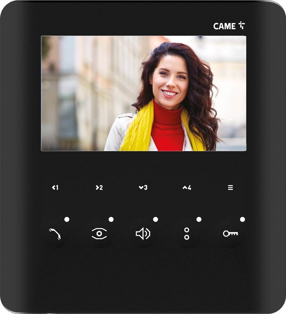 Videocitofono vivavoce con display LCD 5” tasti soft-touch per controllo accessi residenziali e professionali colore nero