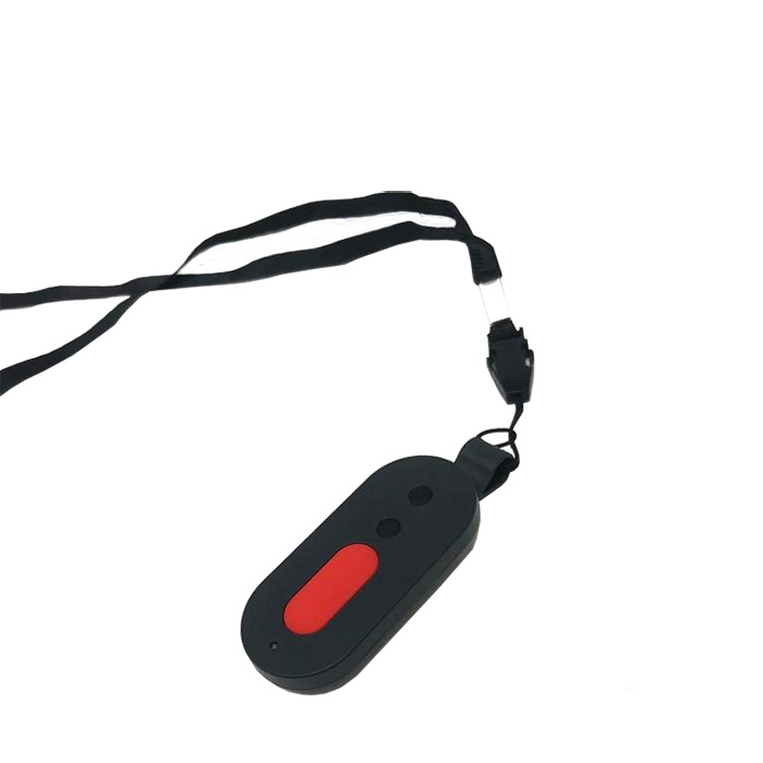 Pulsante antipanico wireless con laccetto, trasmissione evento panico a centrale