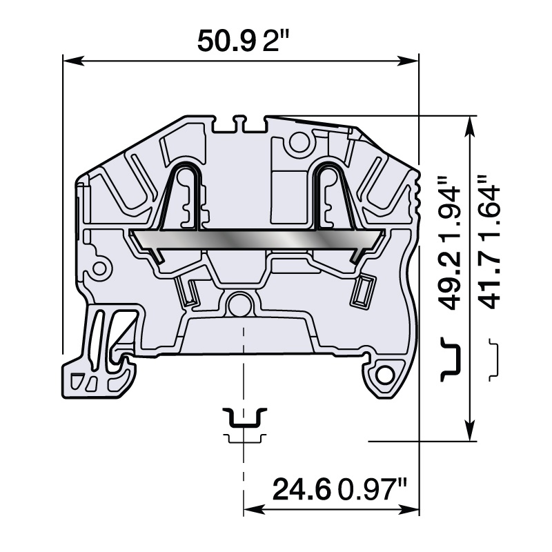 Morsetto elettrico ZK2.5 grigio connessioni sicure impianti elettrici standard