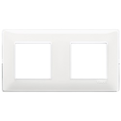 Placca 4 moduli (2+2) tecnopolimero Reflex neve interasse 71 mm per installazioni interne