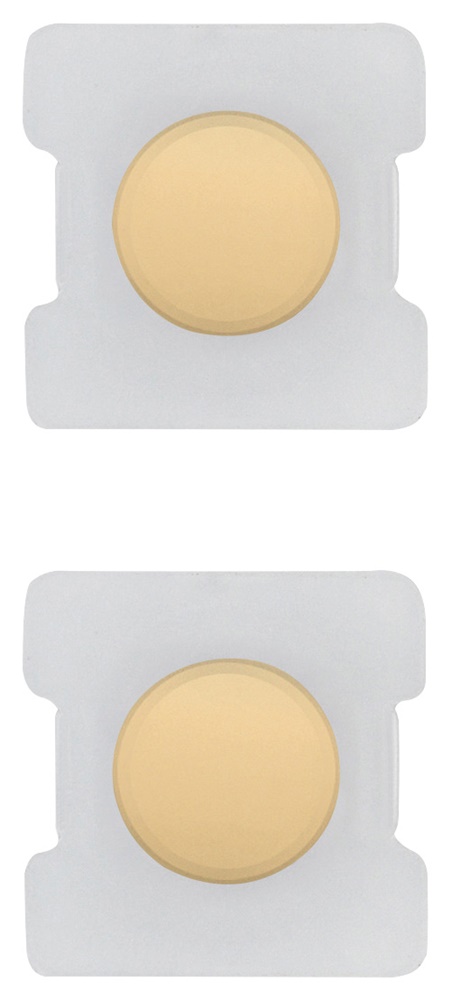 Due tasti tondo illuminabili comando domotica KNX oro elegante