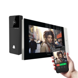 Serie 7 Top - Kit video monofamiliare con campanello smart Visto e videocitofono 7 Wi-Fi, sistema ViP, iniettore alimentazione incluso