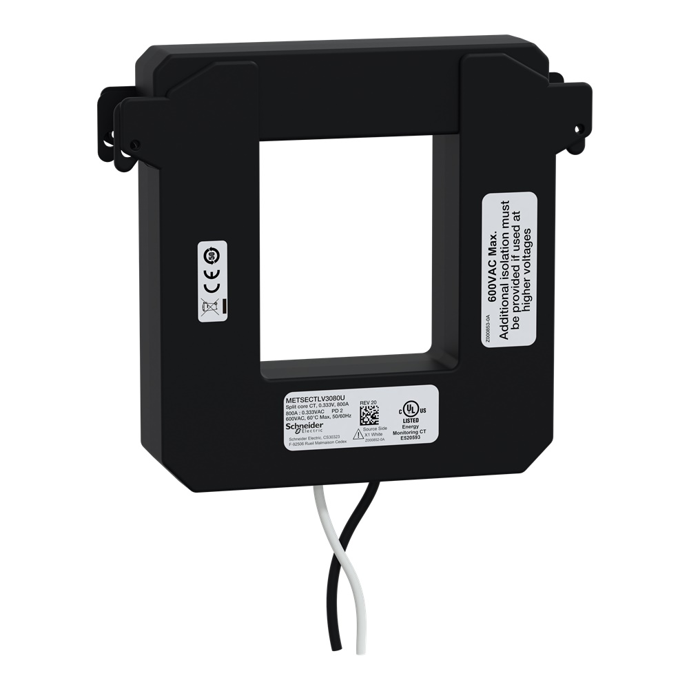 Trasformatore amperometrico split core 800A uscita 0,333V monitoraggio energia