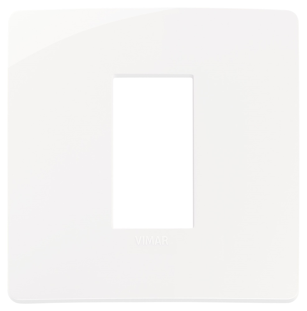 Placca Plana Up 1 modulo tecnopolimero bianco design moderno installazione rapida