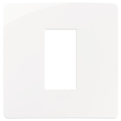 Placca Plana Up 1 modulo tecnopolimero bianco design moderno installazione rapida