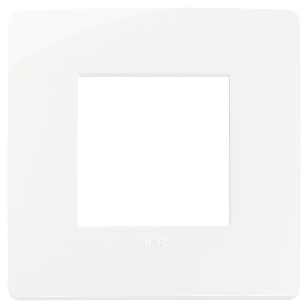 Placca Plana Up 2 moduli tecnopolimero bianca design moderno installazione semplice compatibile serie Plana