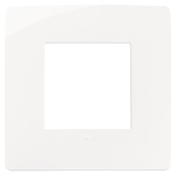 Placca Plana Up 2 moduli tecnopolimero bianca design moderno installazione semplice compatibile serie Plana